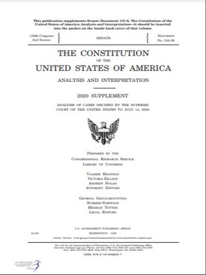 cover image of Constitution of the United States of America: Analysis and Interpretation - 2020 Supplement